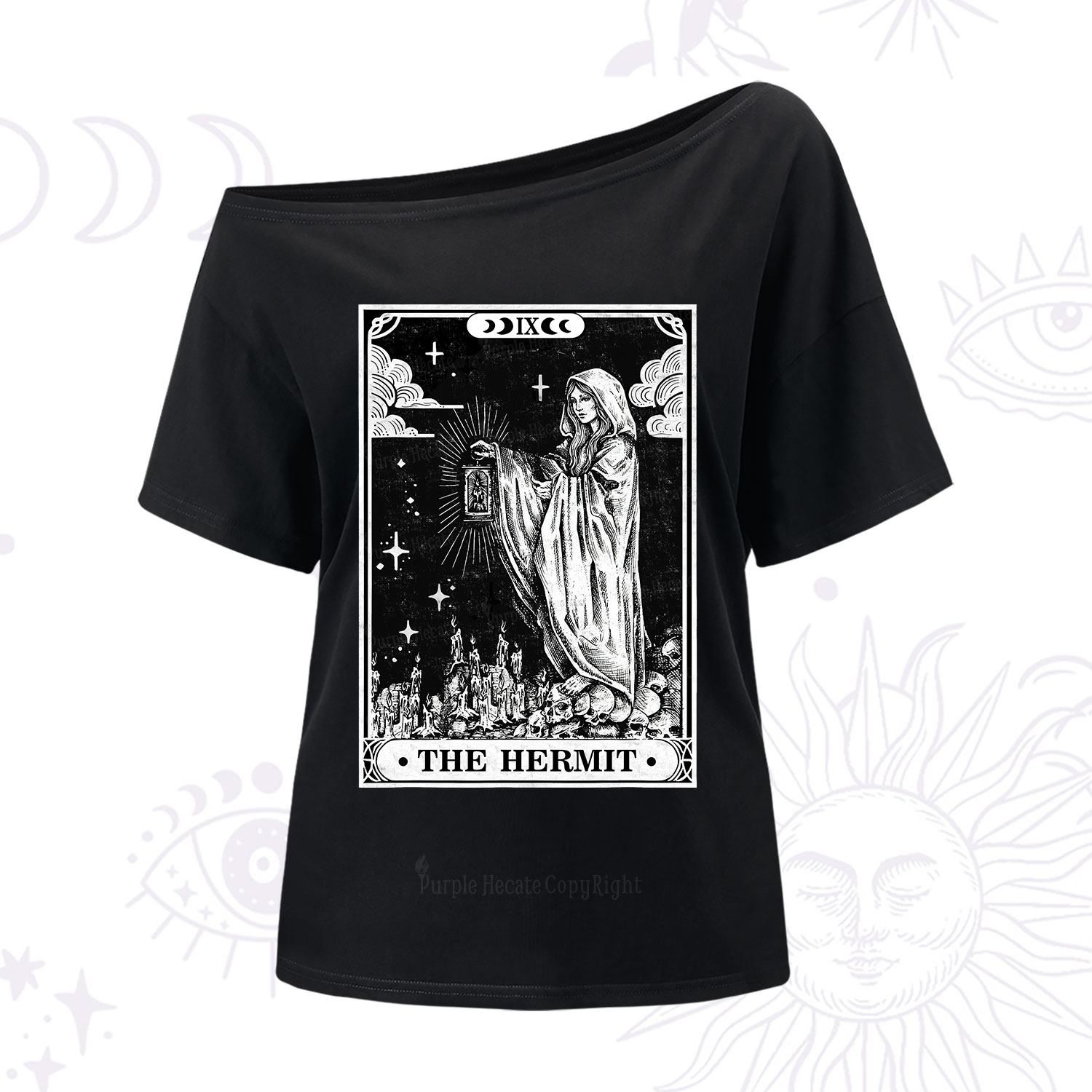Purplehecate The Hermit Goddess Tarot Card One Shoulder T-Shirt