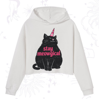 Purplehecate Stay Meowgical Crop Hoodie