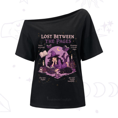 Purplehecate Lost Between the Pages One Shoulder T-Shirt