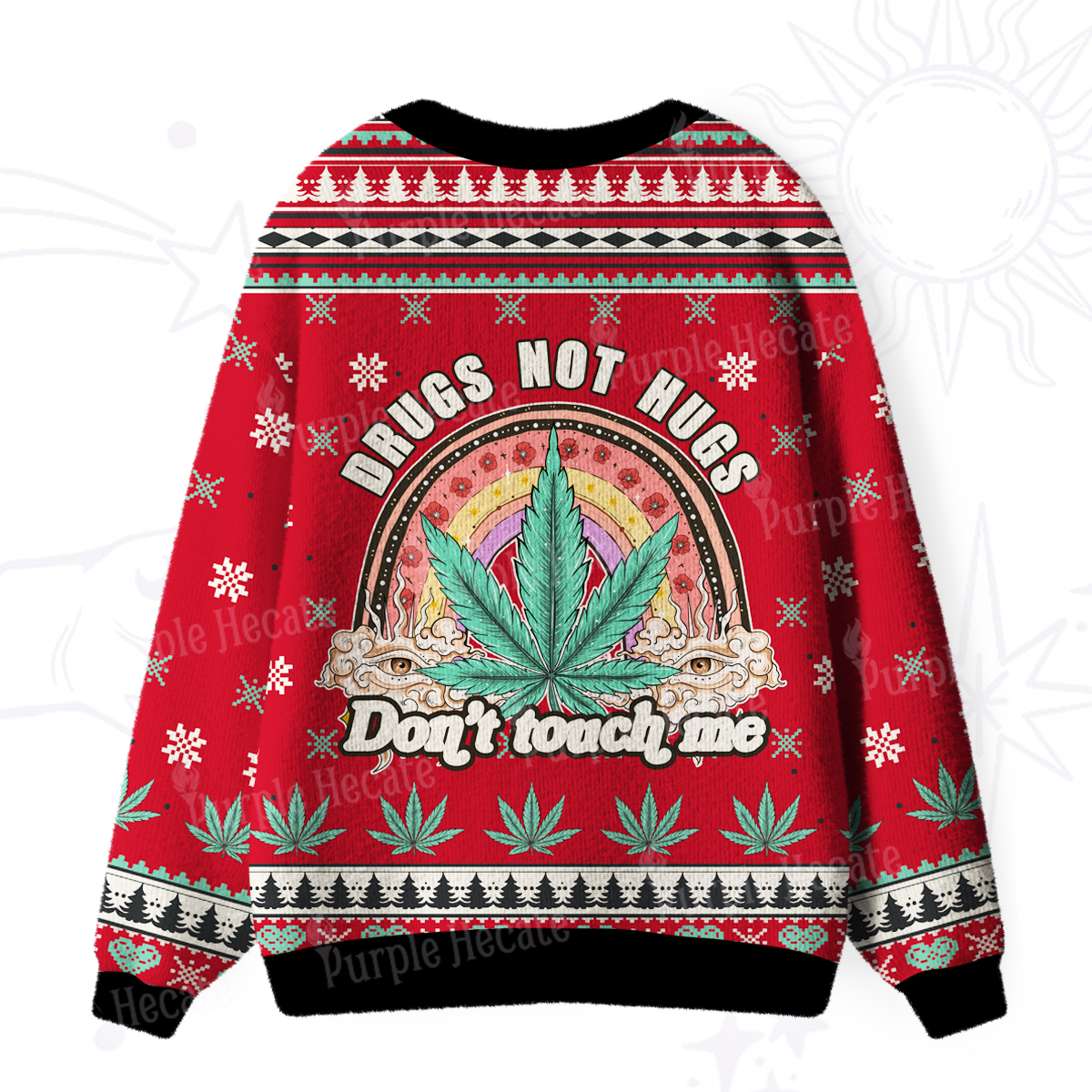 Purplehecate Drugs Not Hugs Ugly Cardigan Sweaters