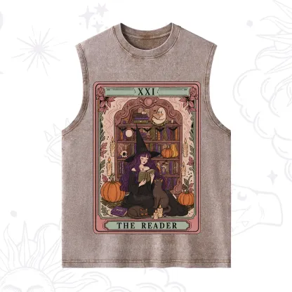 Purplehecate The Reader Tarot Bookish Witch Washed Tank