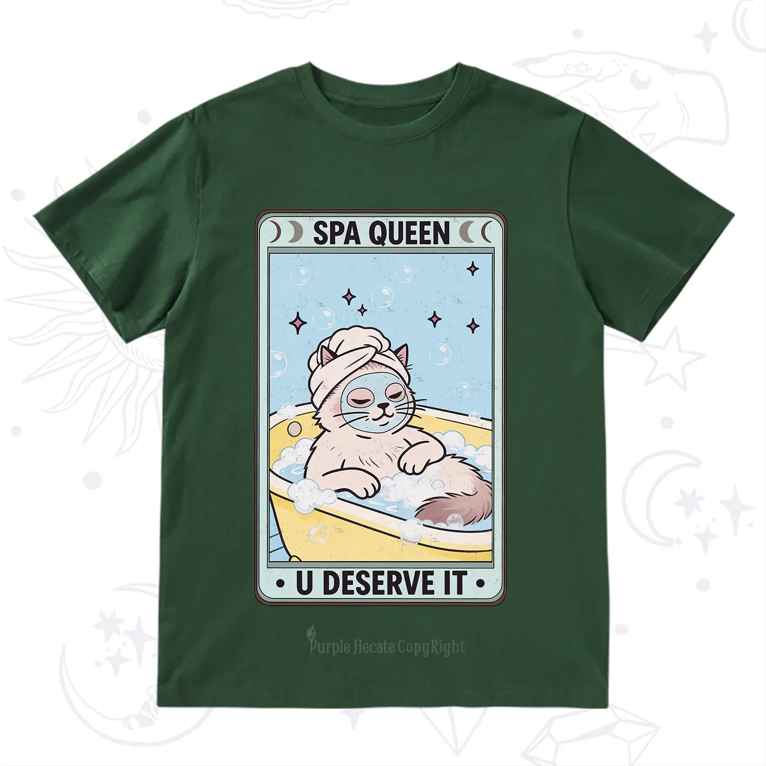 Purplehecate The Spa Queen Cat Tarot T-Shirt