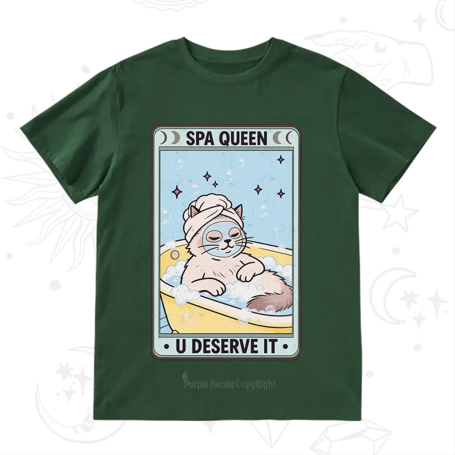 Purplehecate The Spa Queen Cat Tarot T-Shirt