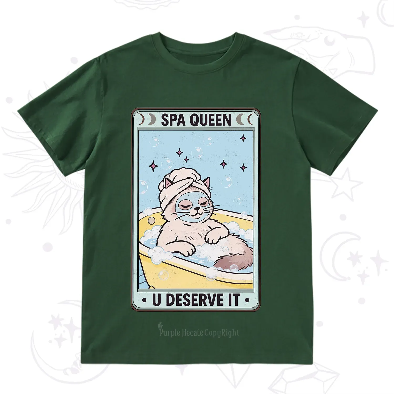Purplehecate The Spa Queen Cat Tarot T-Shirt