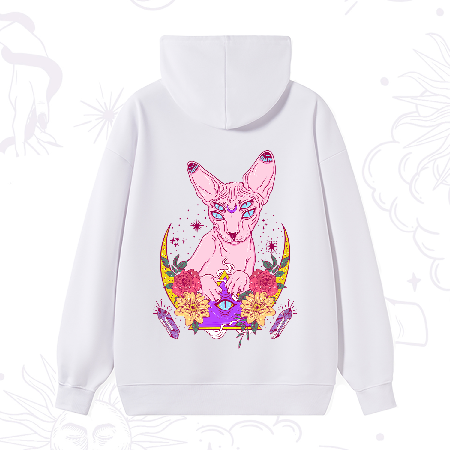 Purplehecate Moon Phase Cat Hoodie