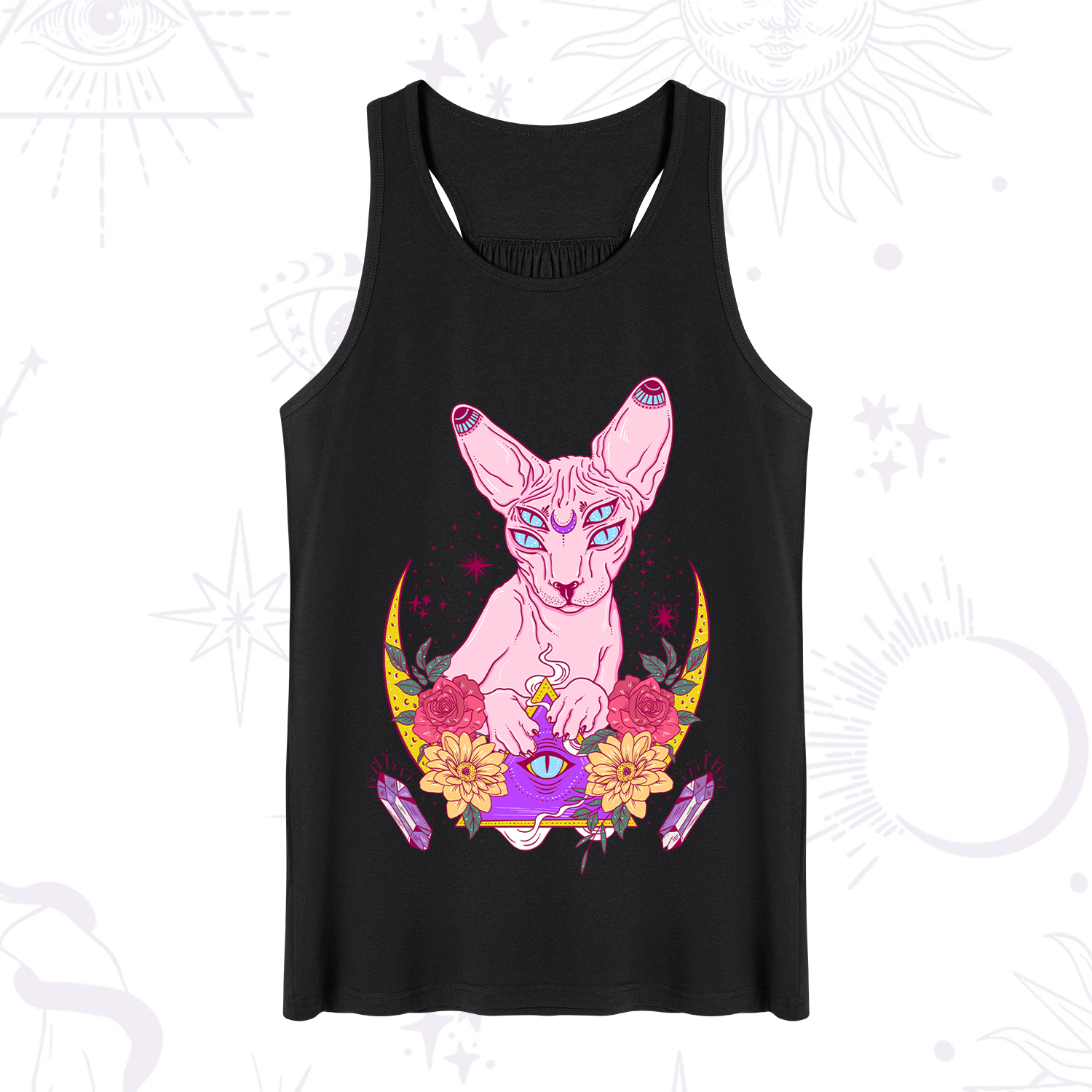 Purplehecate Moon Phase Cat Tank