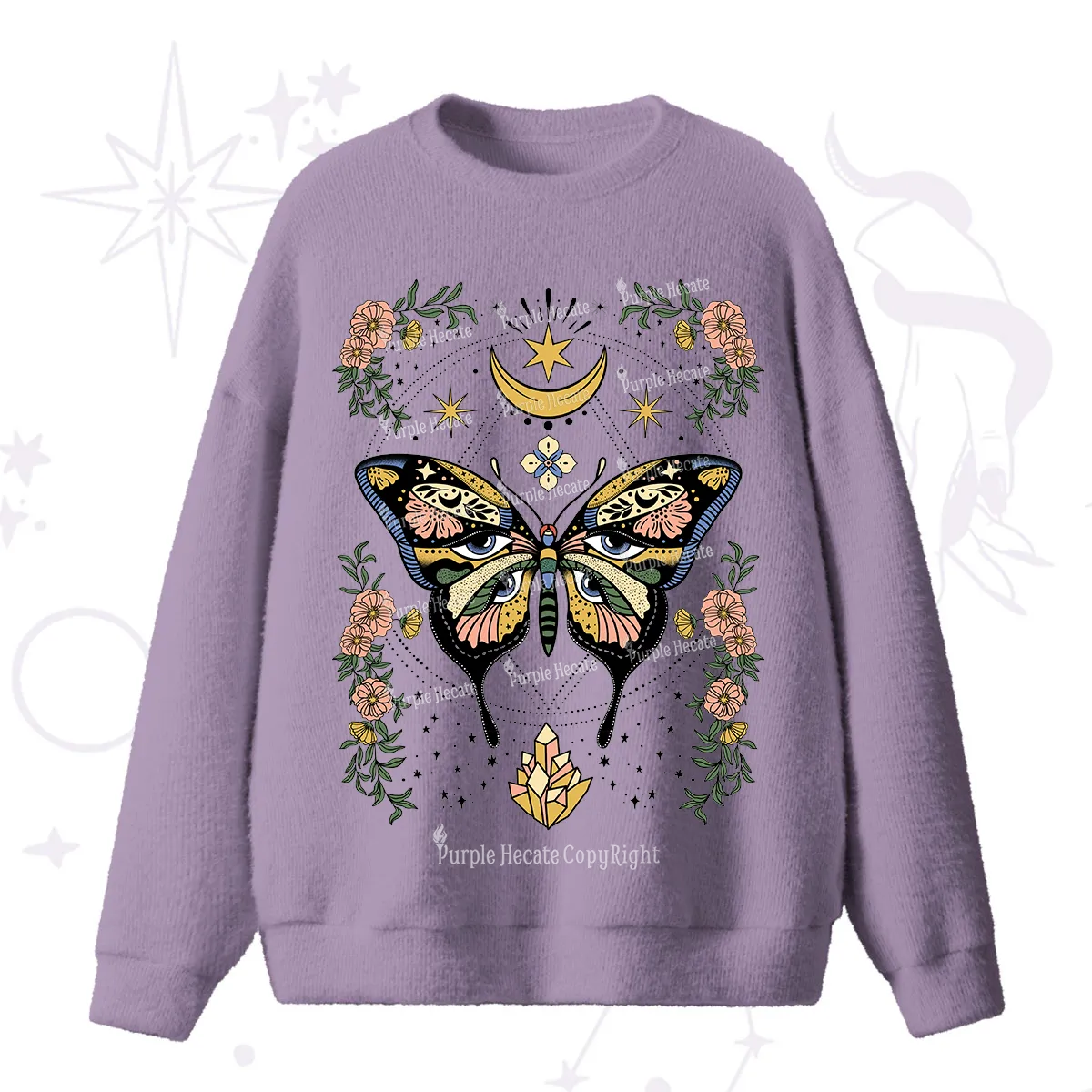 Purplehecate I Am Opening Fuzzy Ugly Sweater