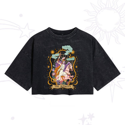 Purplehecate The Audacity Goddess Washed Cropped T-Shirt