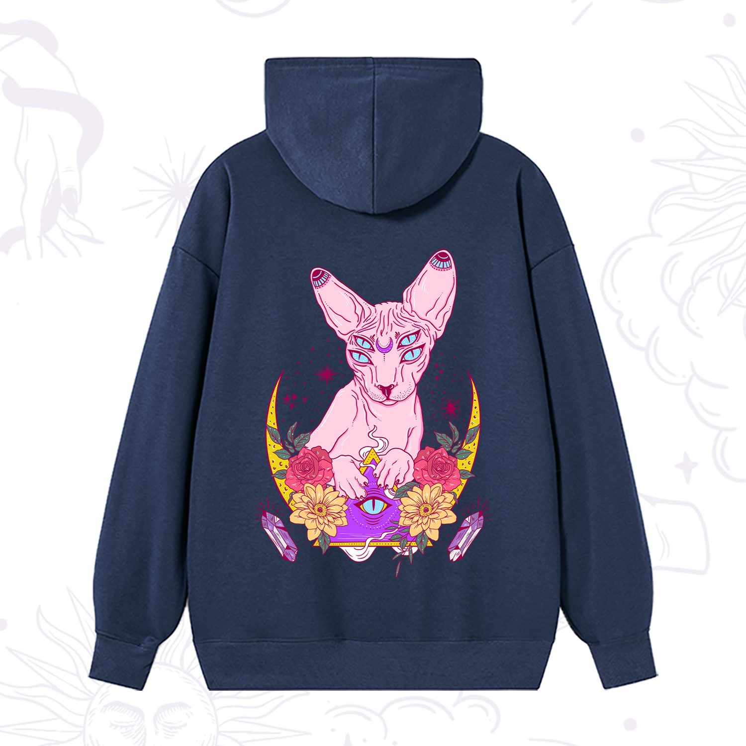 Purplehecate Moon Phase Cat Hoodie