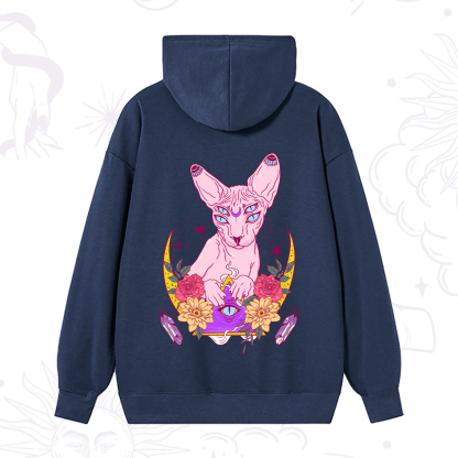 Purplehecate Moon Phase Cat Hoodie