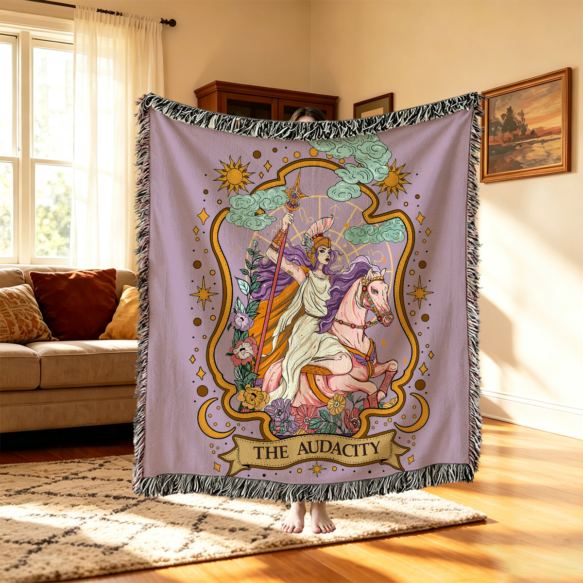 [Copy]Purplehecate The High Priestess Goddess Woven Tapestry Blanket