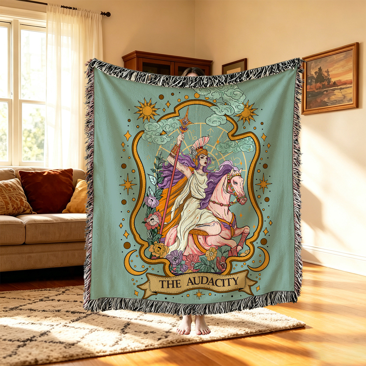 [Copy]Purplehecate The High Priestess Goddess Woven Tapestry Blanket