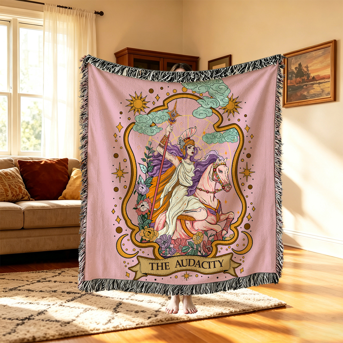[Copy]Purplehecate The High Priestess Goddess Woven Tapestry Blanket