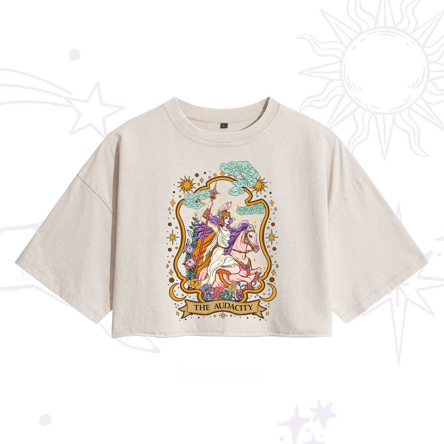 Purplehecate The Audacity Goddess Washed Cropped T-Shirt