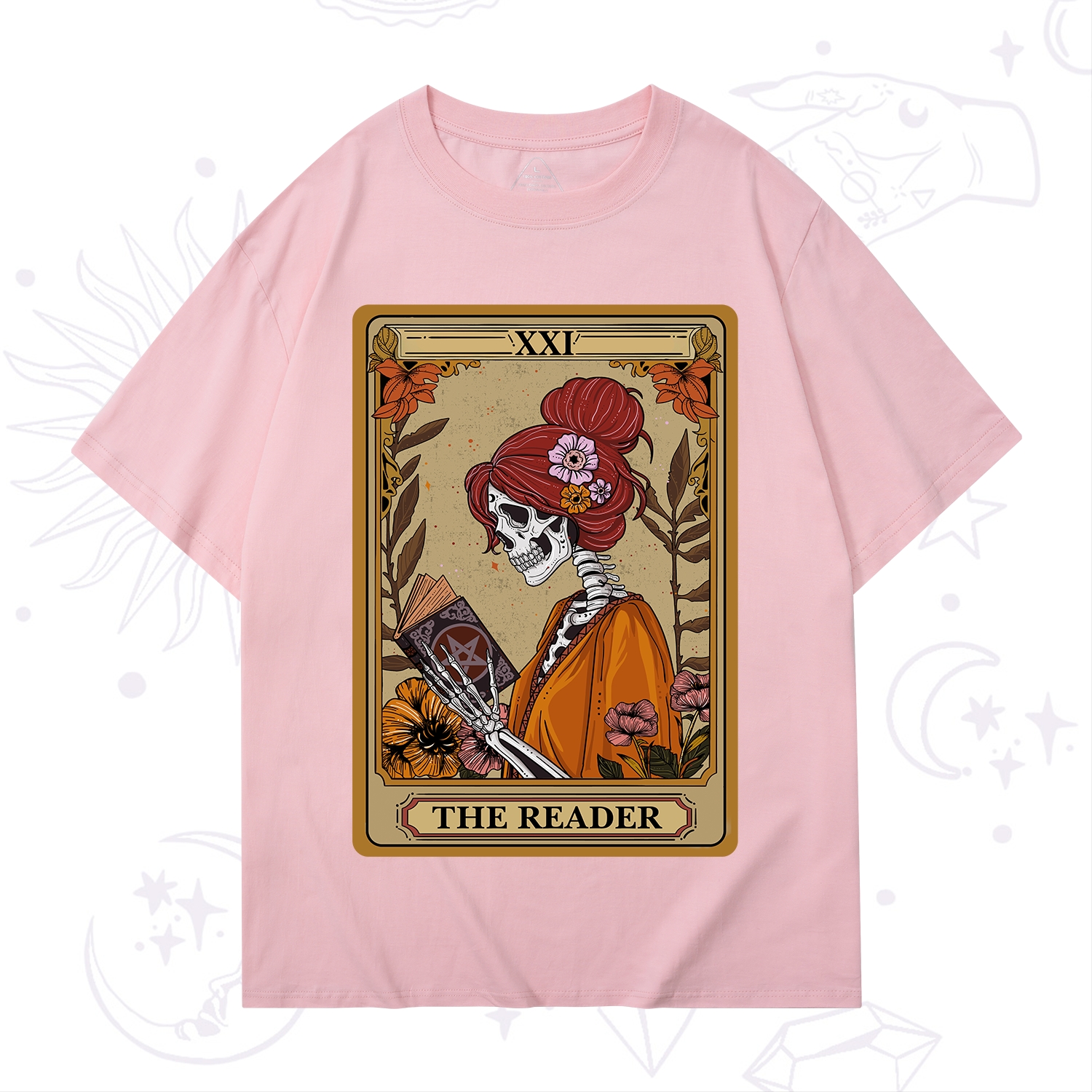 Purplehecate The Reader Tarot Card Skeleton T-Shirt