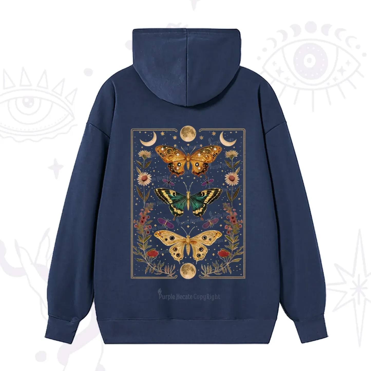 Purplehecate Sun and Moon Butterfly Hoodie