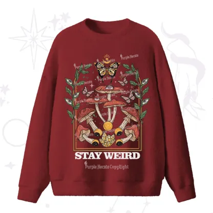 Purplehecate Stay Weird Fuzzy Ugly Sweater