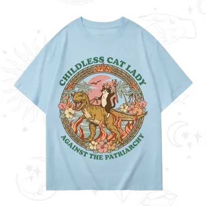 Purplehecate Childless Cat Lady Burn the Patriarchy T-Shirt