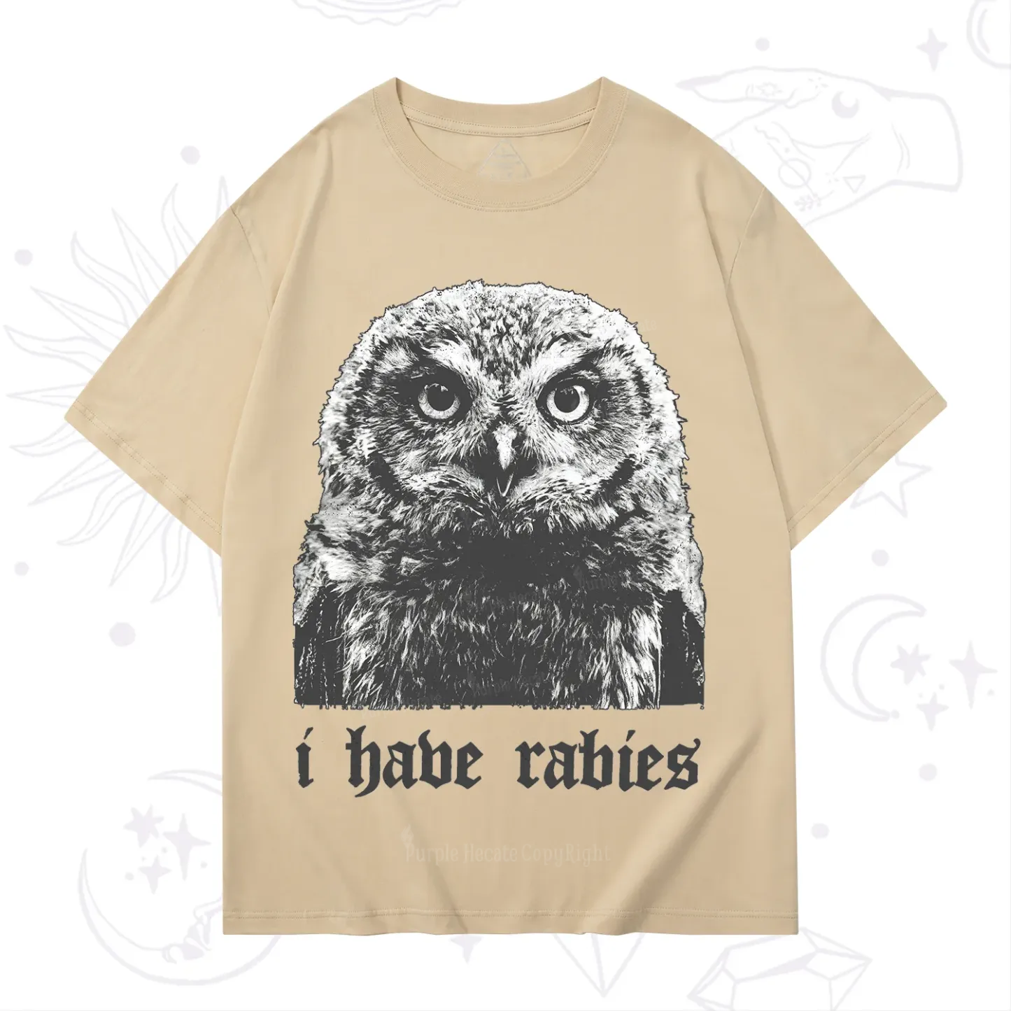 Purplehecate I Have Rabies Owl T-Shirt