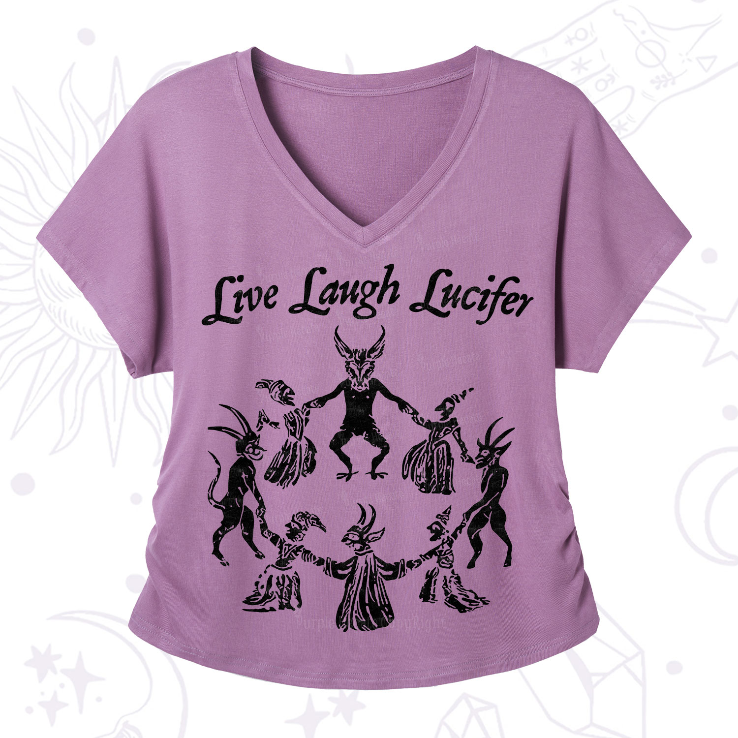 Purplehecate Live Laugh Lucifer V-Neck T-Shirt