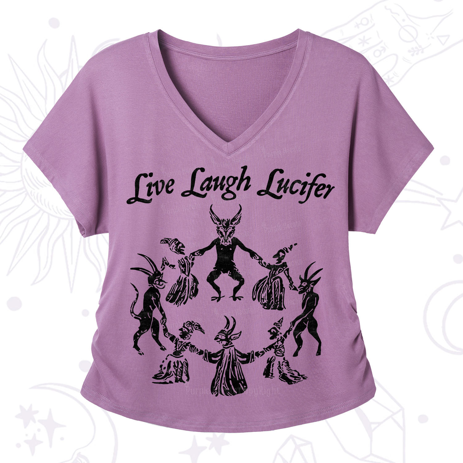 Purplehecate Live Laugh Lucifer V-Neck T-Shirt