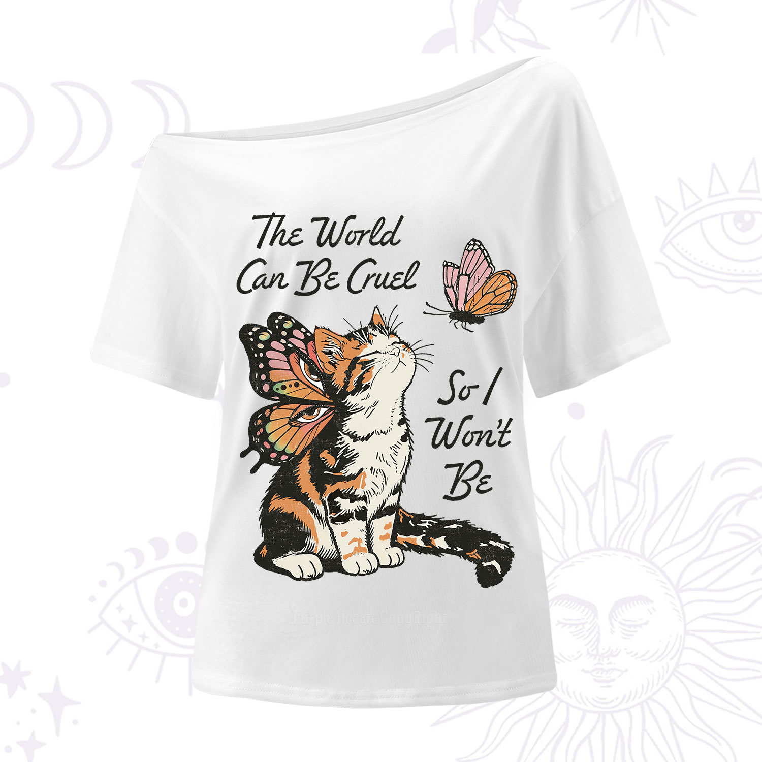Purplehecate The World Can Be Cruel So I Won't Be One Shoulder T-Shirt