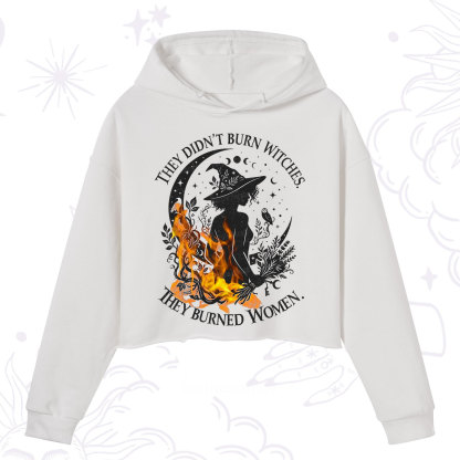 Purplehecate They Didn't Burn Witches Crop Hoodie