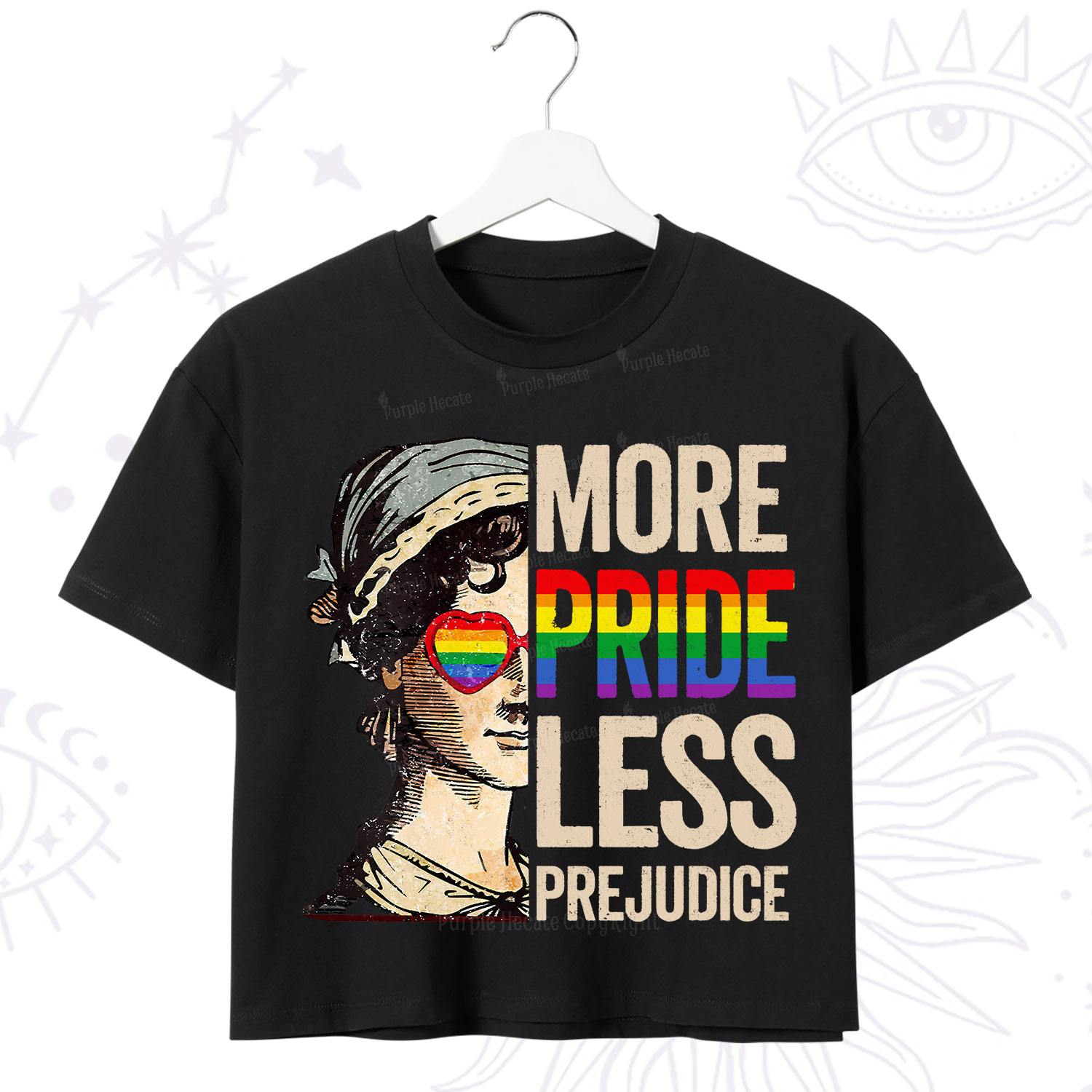 Purplehecate More Pride Less Prejudice Rainbow Crop T-Shirt