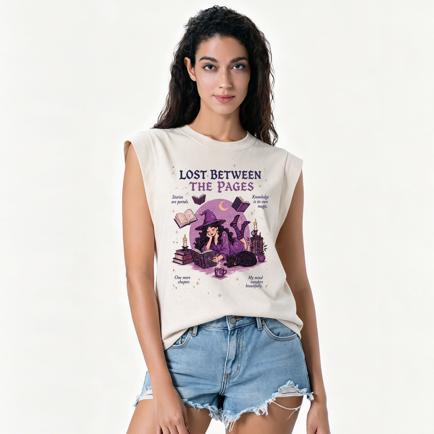 Purplehecate Lost Between the Pages Vintage Washed Tank