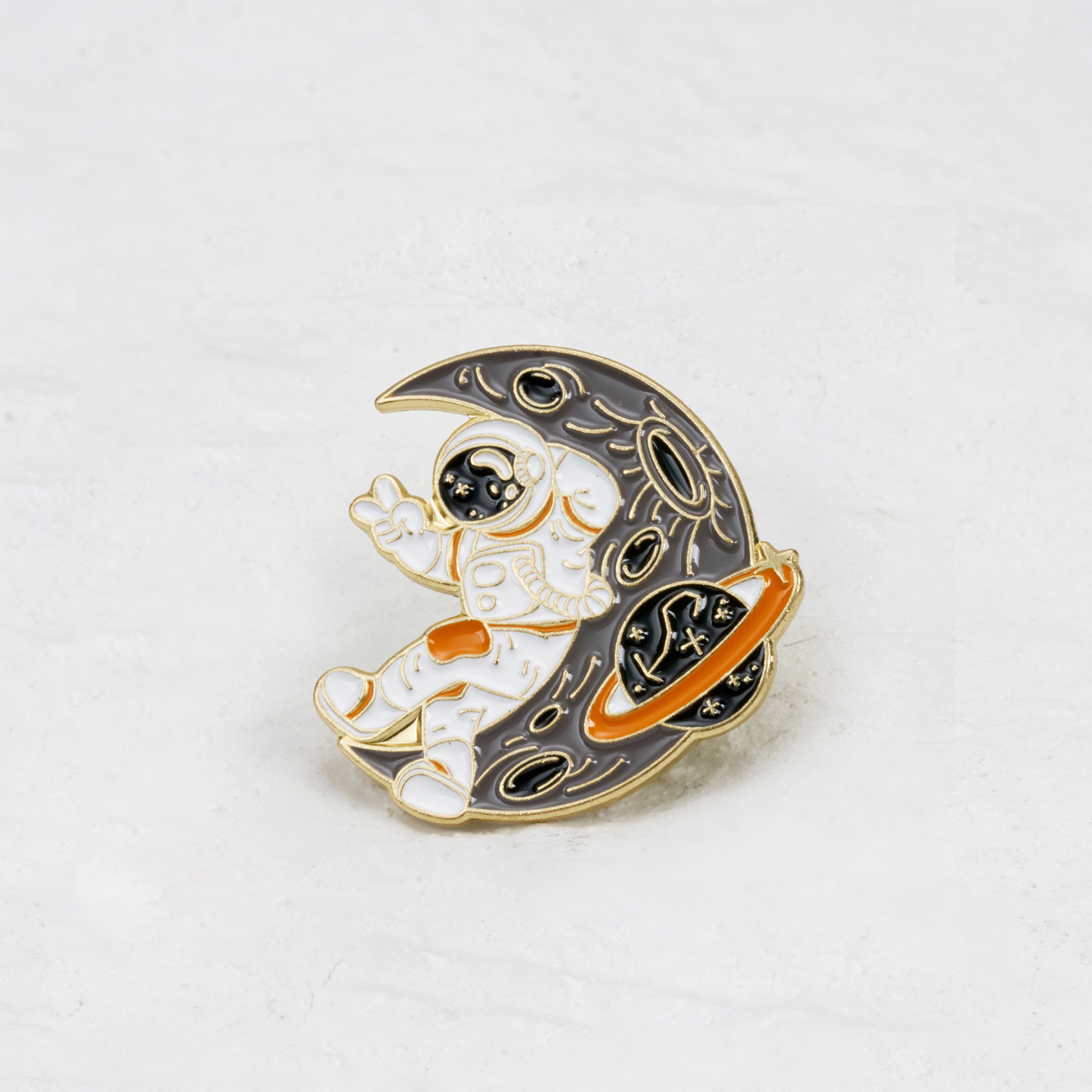 Purplehecate Astronaut Lying On Moon Pin
