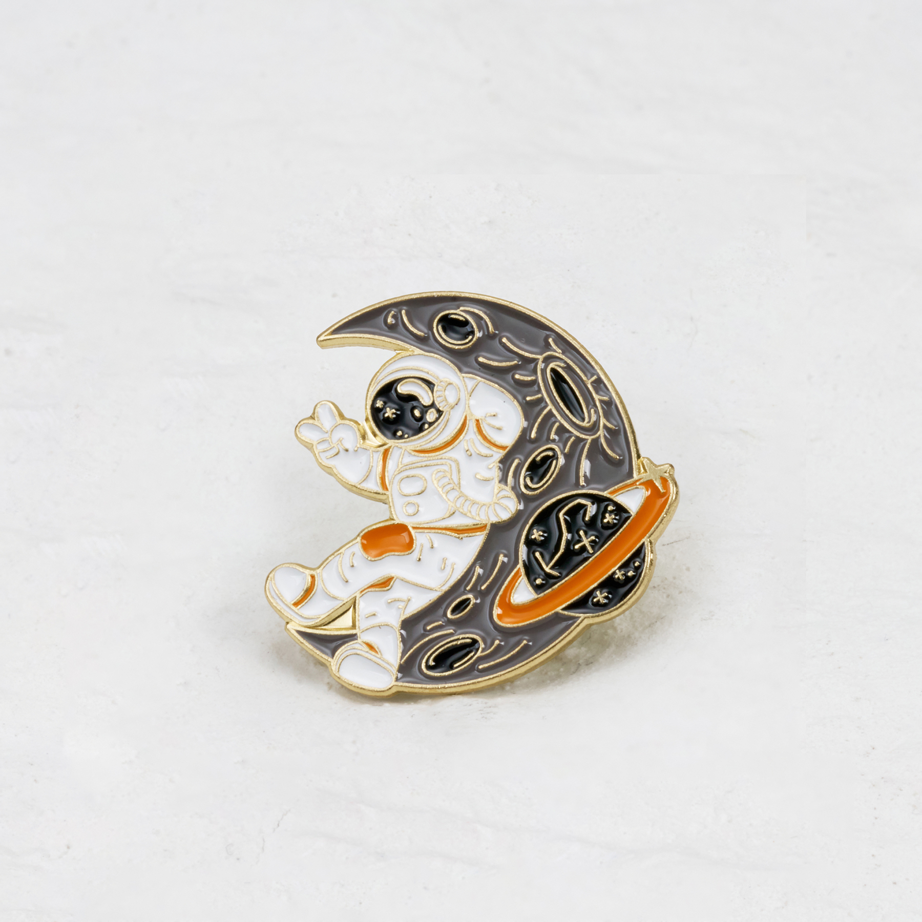 Purplehecate Astronaut Lying On Moon Pin