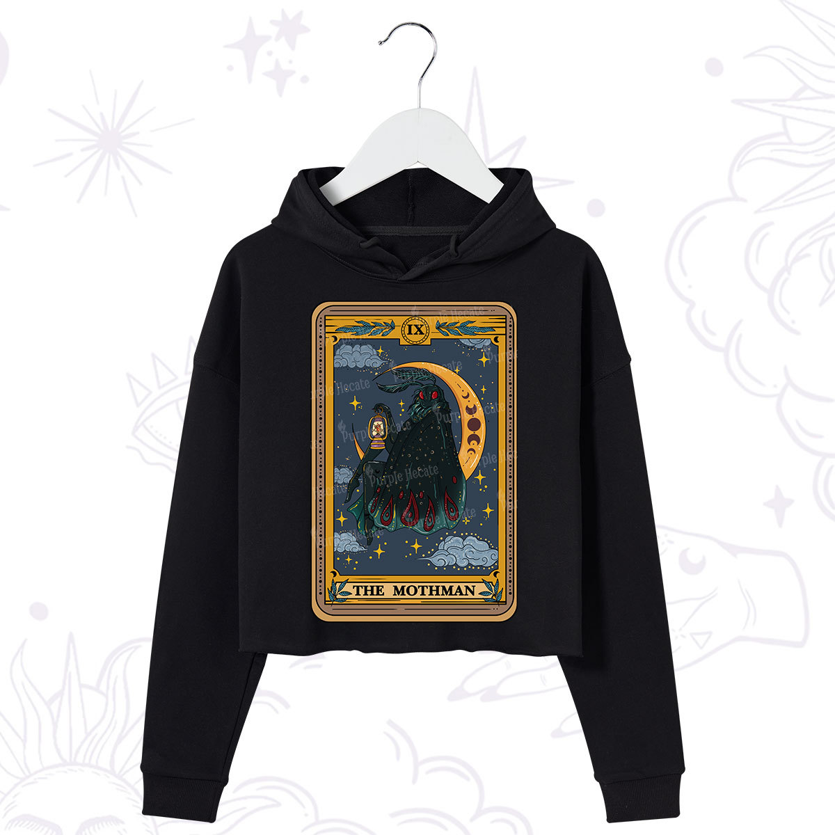 Purplehecate The Mothmen Tarot Crop Hoodie