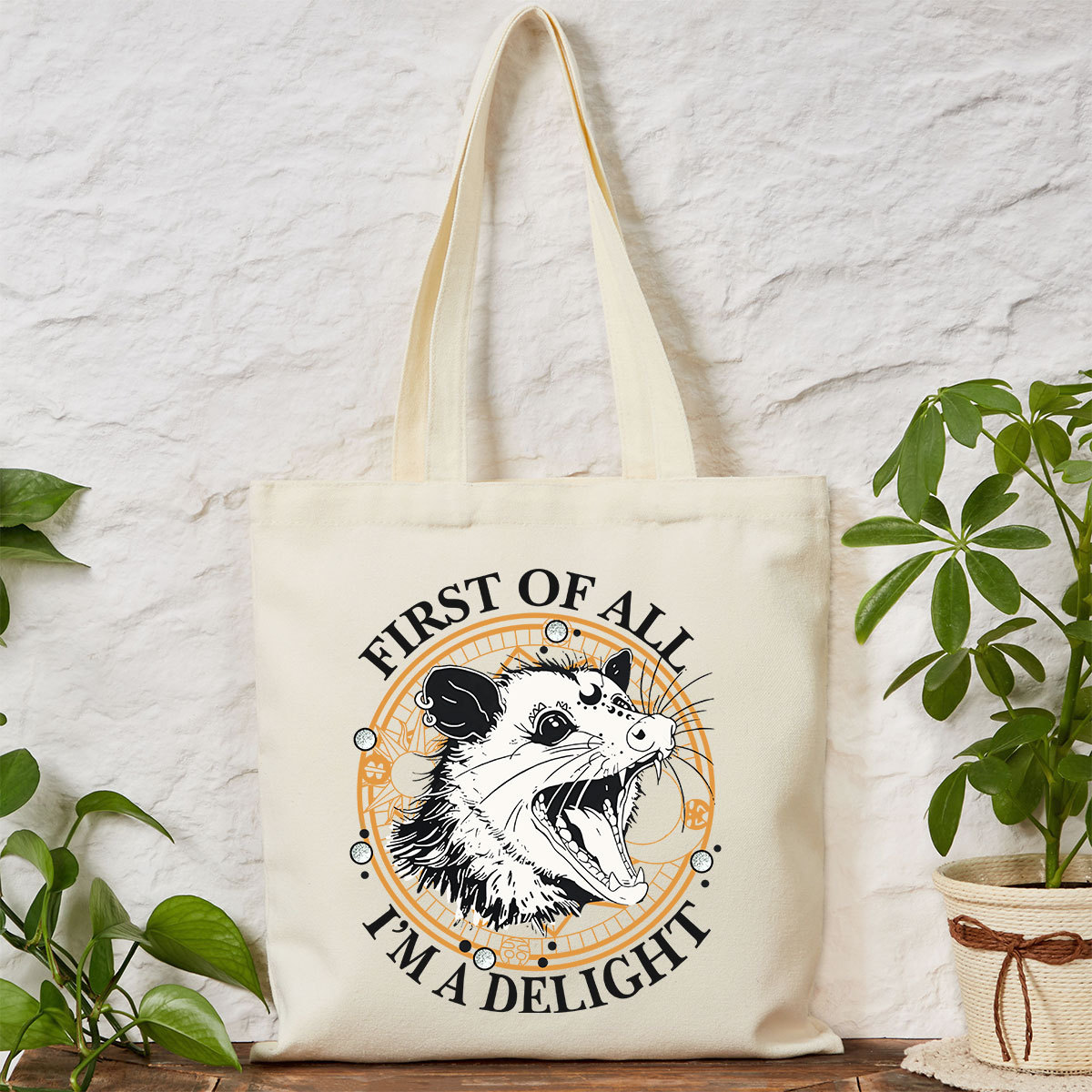 Purplehecate First Of All I Am A Delightful Angry Opossum Tote Bag