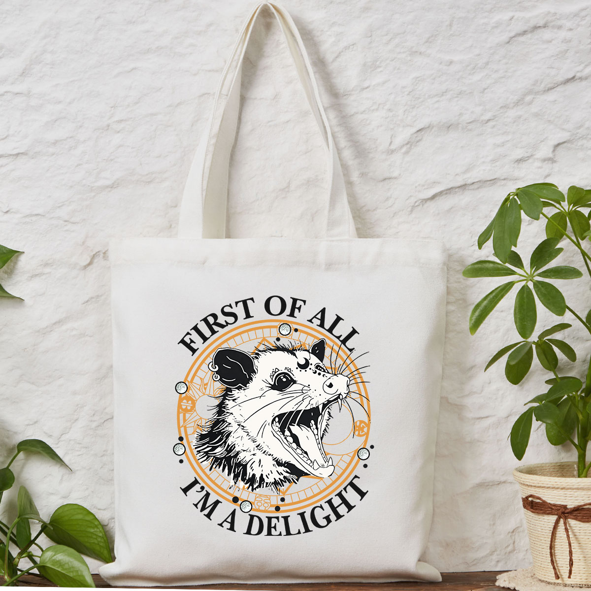 Purplehecate First Of All I Am A Delightful Angry Opossum Tote Bag