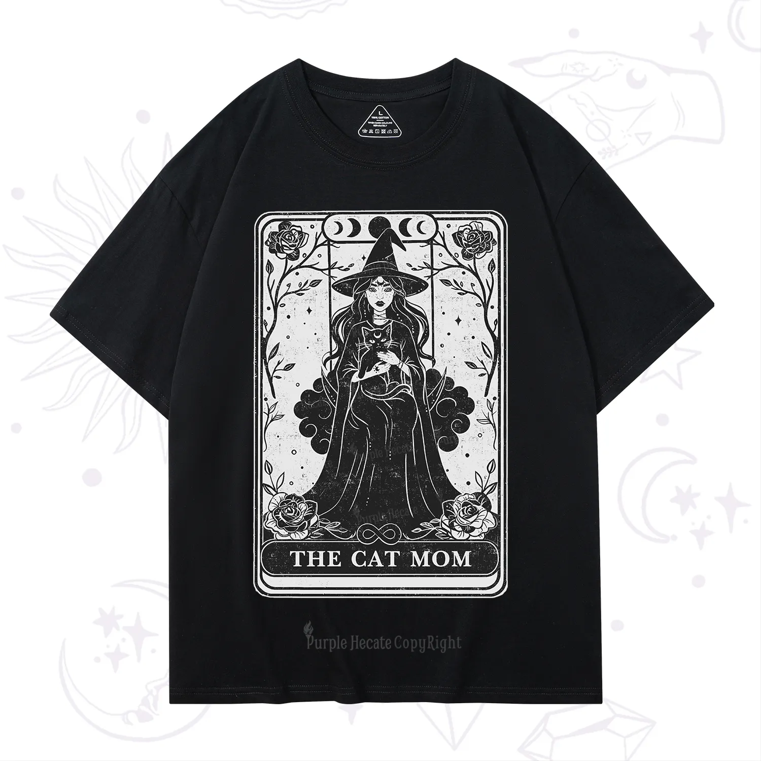 Purplehecate The Witch Cat Mom Tarot T-Shirt