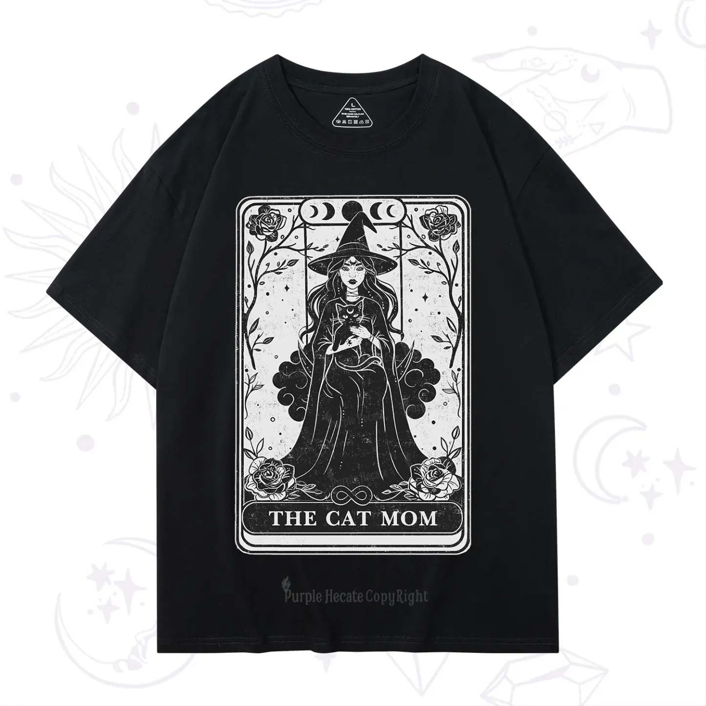 Purplehecate The Witch Cat Mom Tarot T-Shirt