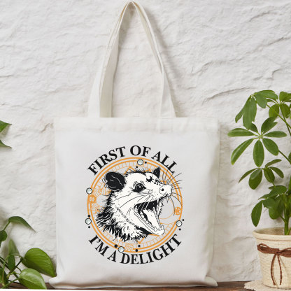 Purplehecate First Of All I Am A Delightful Angry Opossum Tote Bag