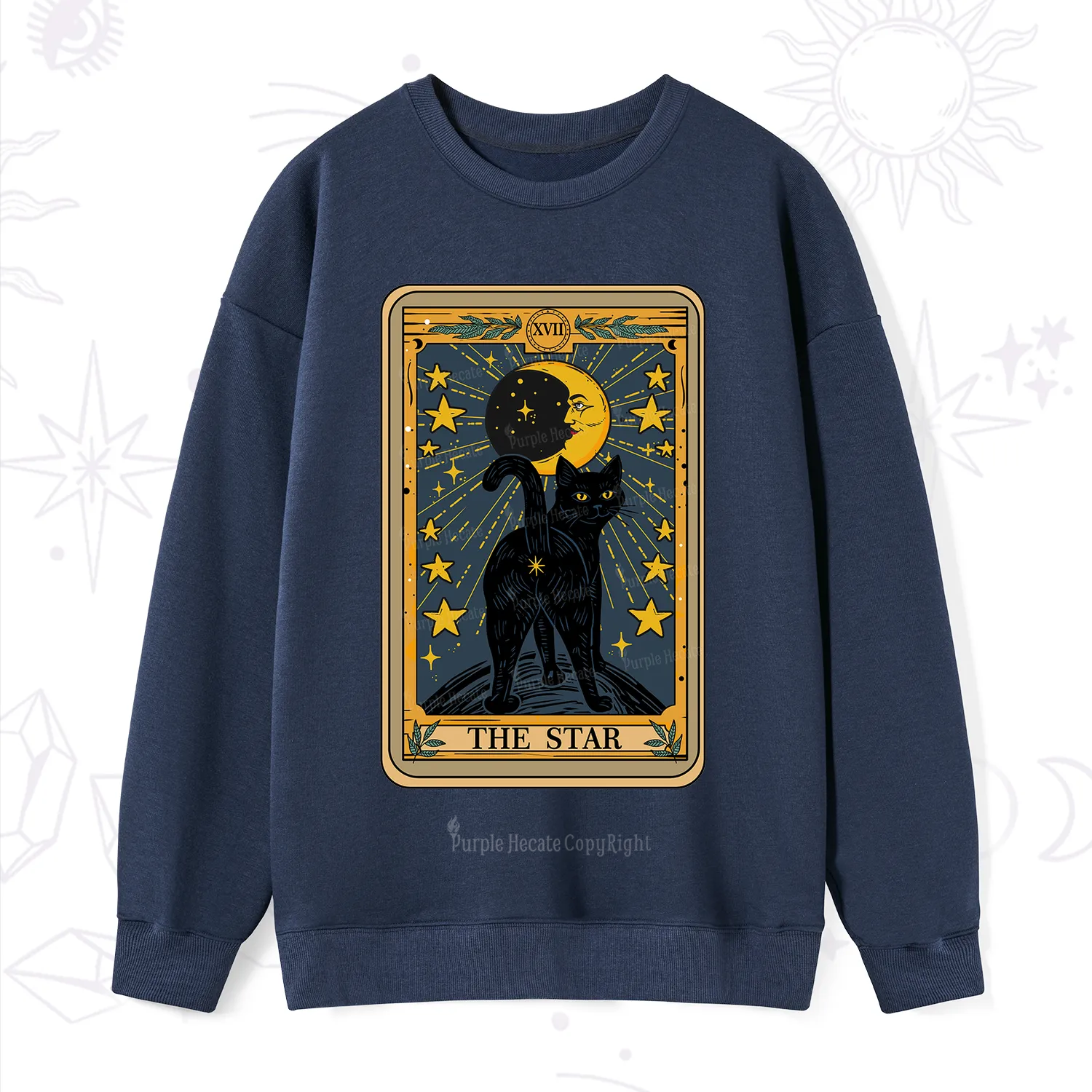 Purplehecate The Star Tarot Cat Sweatshirt