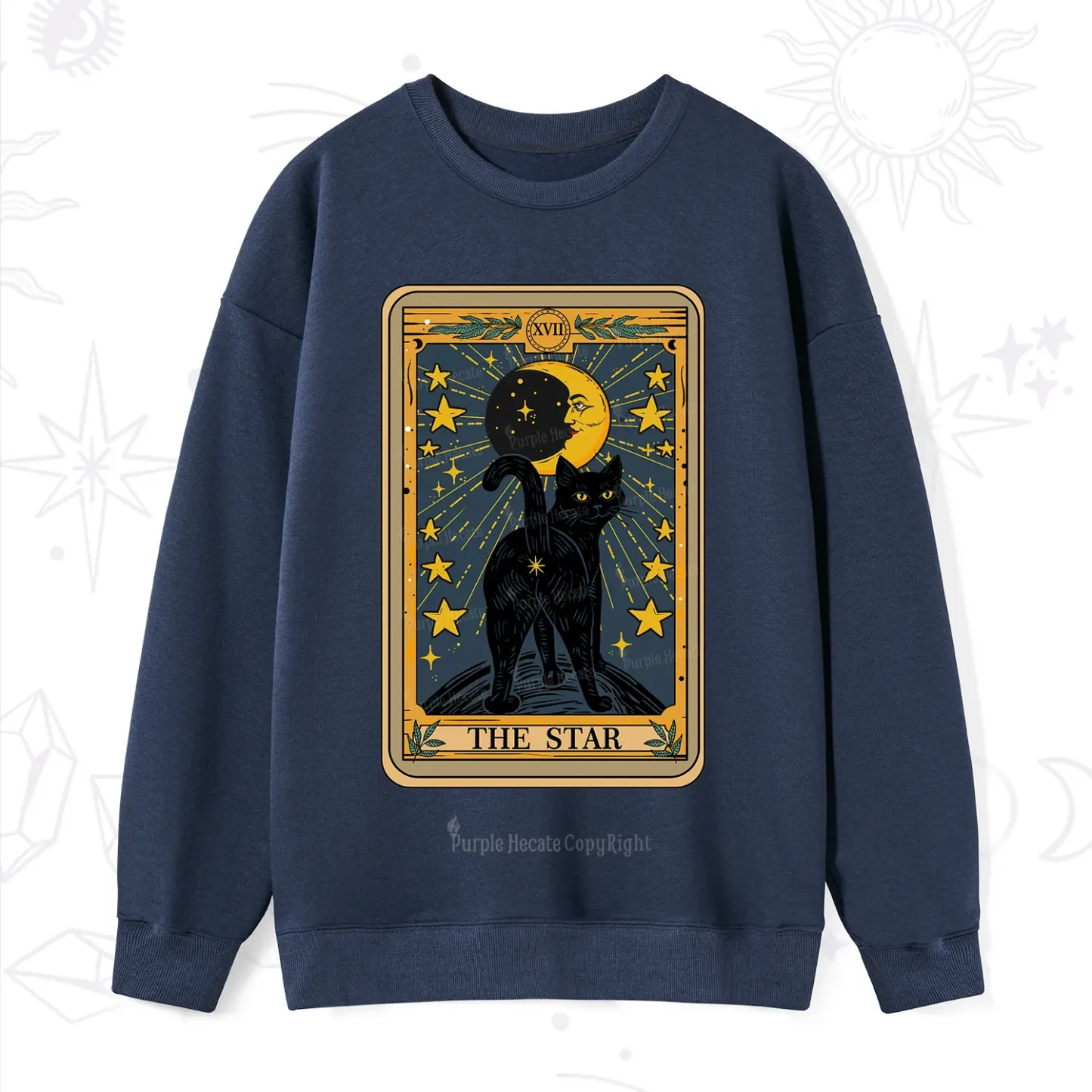 Purplehecate The Star Tarot Cat Sweatshirt