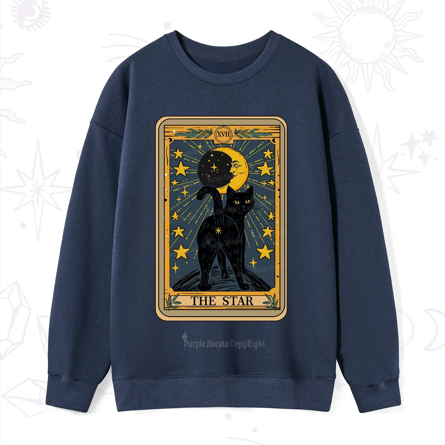 Purplehecate The Star Tarot Cat Sweatshirt