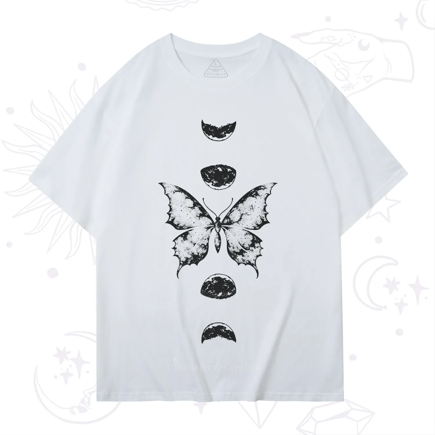 Purplehecate Lunar Butterfly Phases T-Shirt
