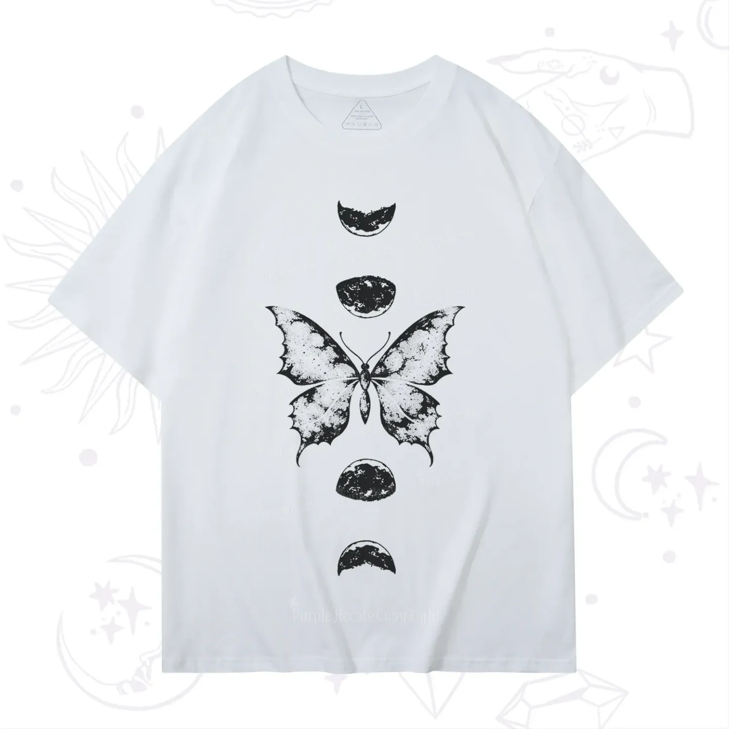 Purplehecate Lunar Butterfly Phases T-Shirt