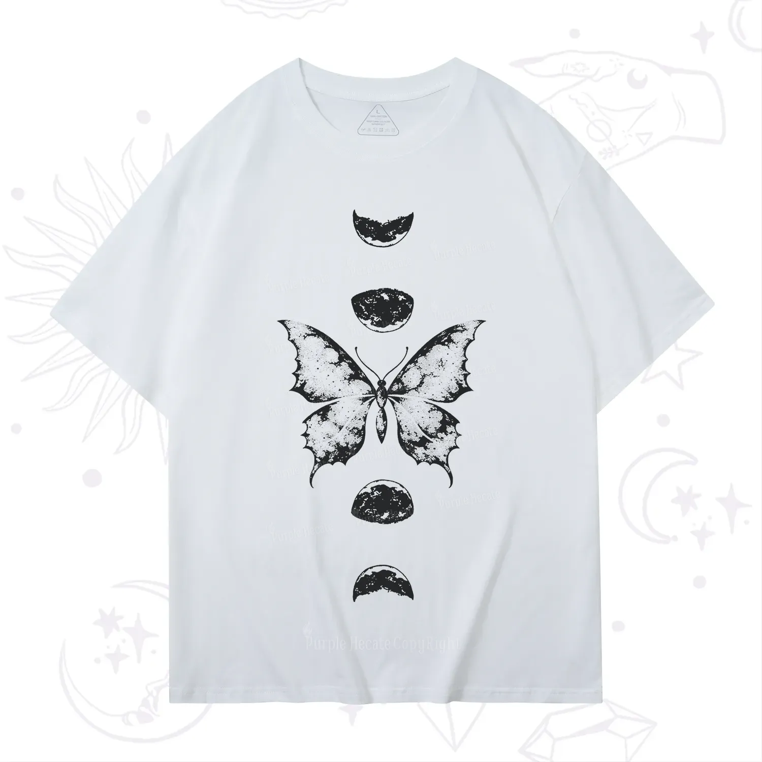 Purplehecate Lunar Butterfly Phases T-Shirt