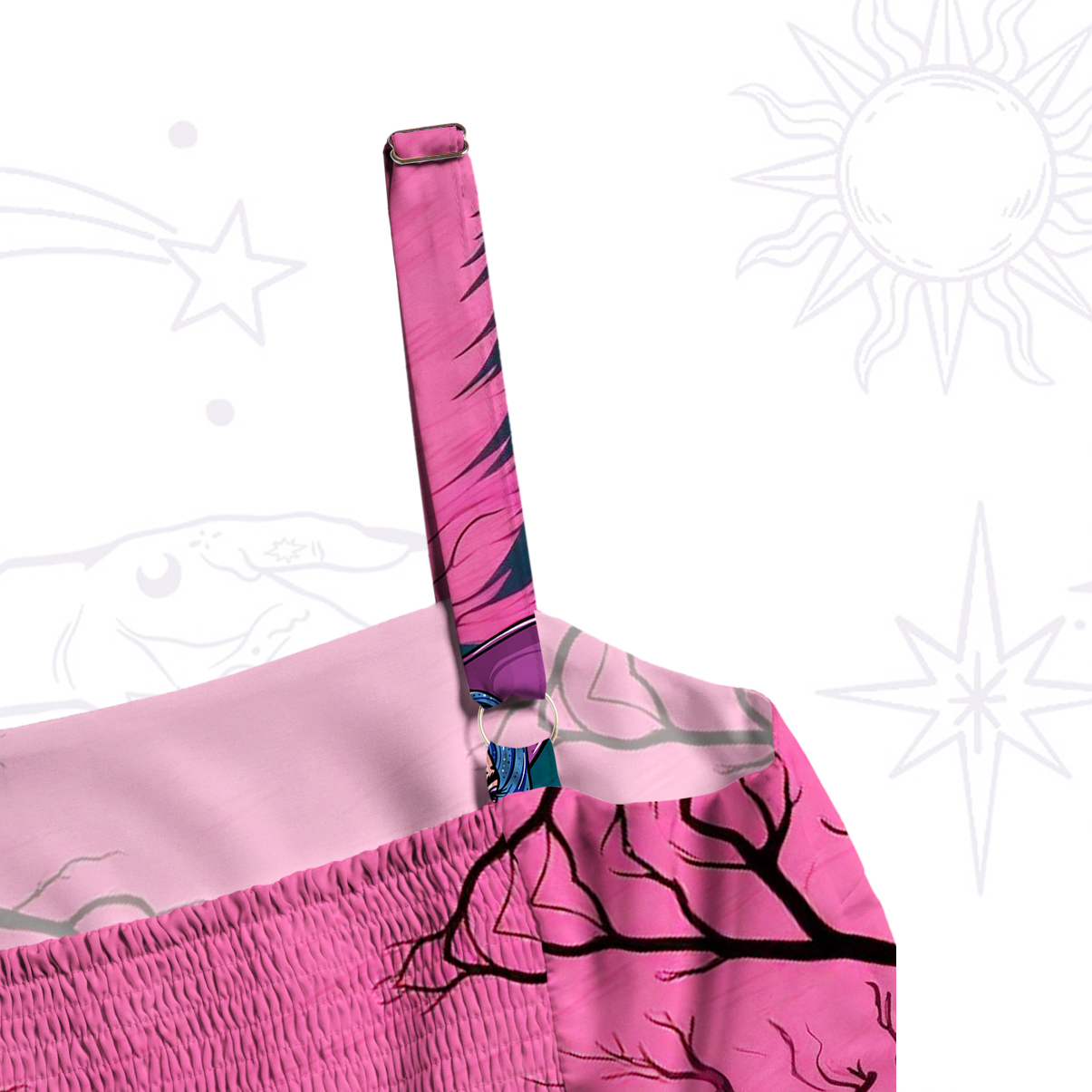 Purplehecate The Witch and Her Familia Wide Straps Maxi Dress