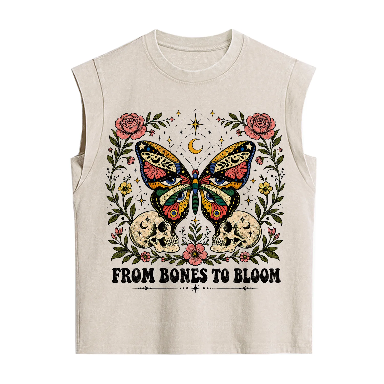 Purplehecate From Bones to Bloom Butterfly Vintage Washed Tank