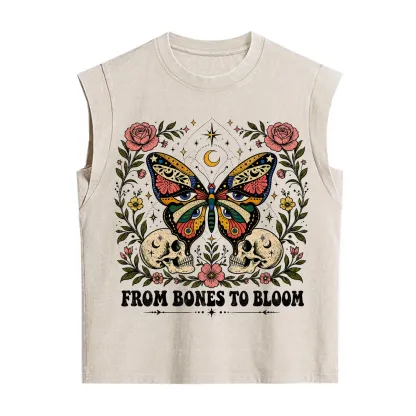 Purplehecate From Bones to Bloom Butterfly Vintage Washed Tank