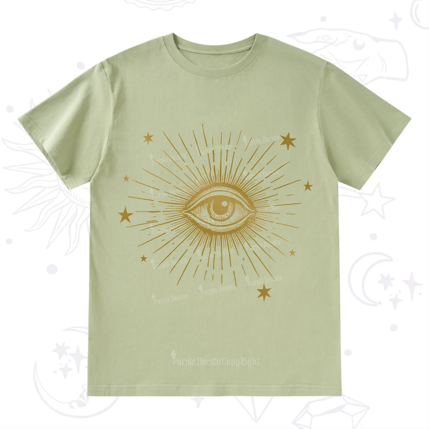 Purplehecate Celestial Eye with Stars T-Shirt