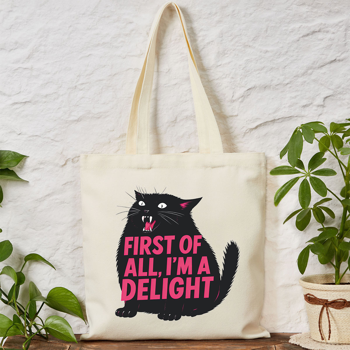 Purplehecate First Of All I'm A Delight Cat Tote Bag