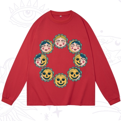 Purplehecate Lunar Skull Cycle Long Sleeve T-Shirt