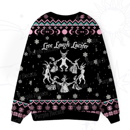 Purplehecate Live Laugh Lucifer Ugly Cardigan Sweaters